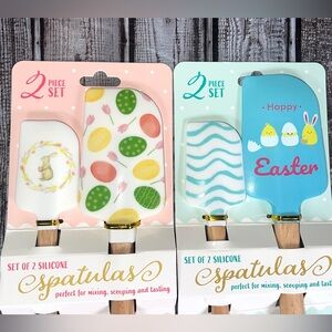 2 Sets Easter Silicone Spatula Set (2-Piece) Easter Eggs and Chick Designs – New